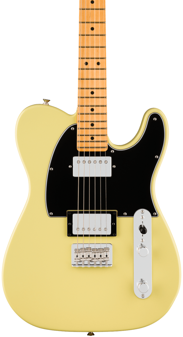 Front of Fender Player II Telecaster HH Maple Fingerboard Hialeah Yellow.