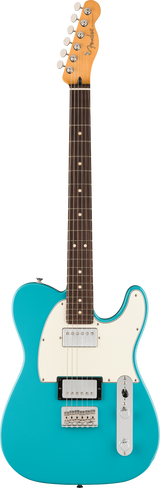 Full frontal of Fender Player II Telecaster HH Rosewood Fingerboard Aquatone Blue.