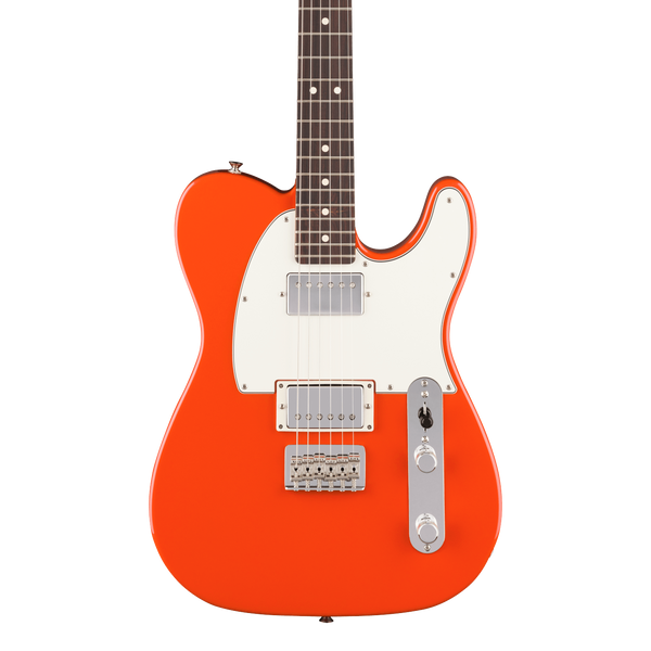 Front of Fender Player II Telecaster HH Rosewood Rallye Orange.