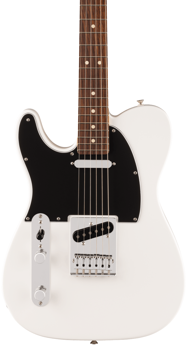 Front of Fender Player II Telecaster Left-Hand Rosewood Fingerboard Polar White.