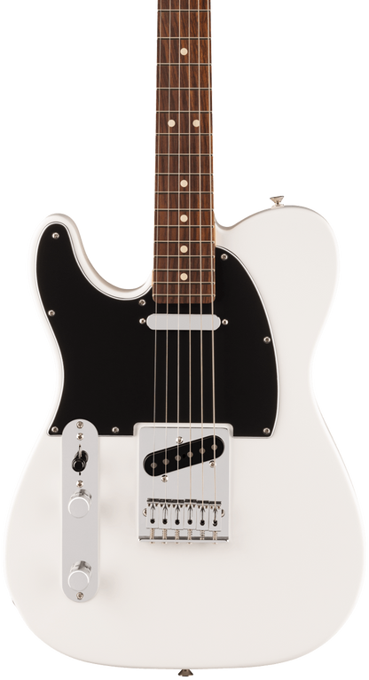 Front of Fender Player II Telecaster Left-Hand Rosewood Fingerboard Polar White.