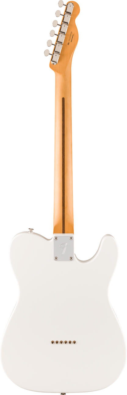 Back of Fender Player II Telecaster Left-Hand Rosewood Fingerboard Polar White.