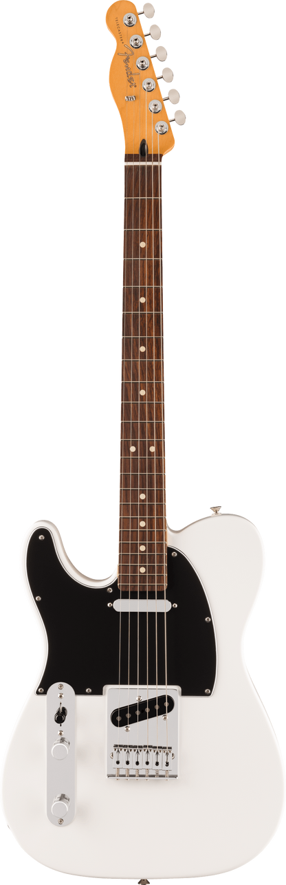 Full frontal of Fender Player II Telecaster Left-Hand Rosewood Fingerboard Polar White.