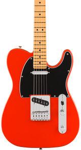 Front of Fender Player II Telecaster Maple Fingerboard Coral Red.