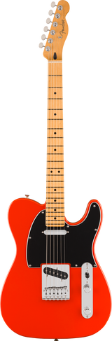 Full frontal of Fender Player II Telecaster Maple Fingerboard Coral Red.