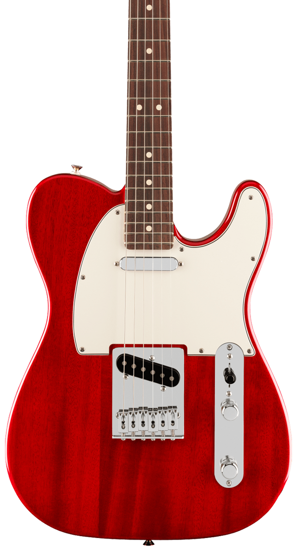 Front of Fender Player II Telecaster Rosewood Fingerboard Transparent Cherry.