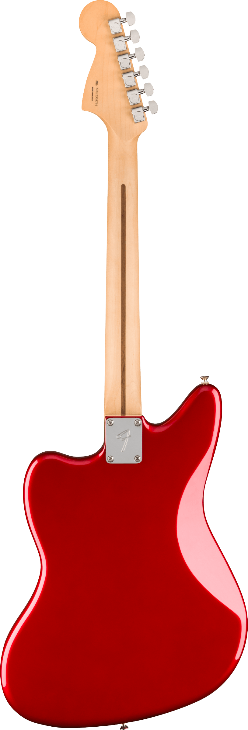 Back of Fender Player Jaguar Pau Ferro Fingerboard Candy Apple Red.