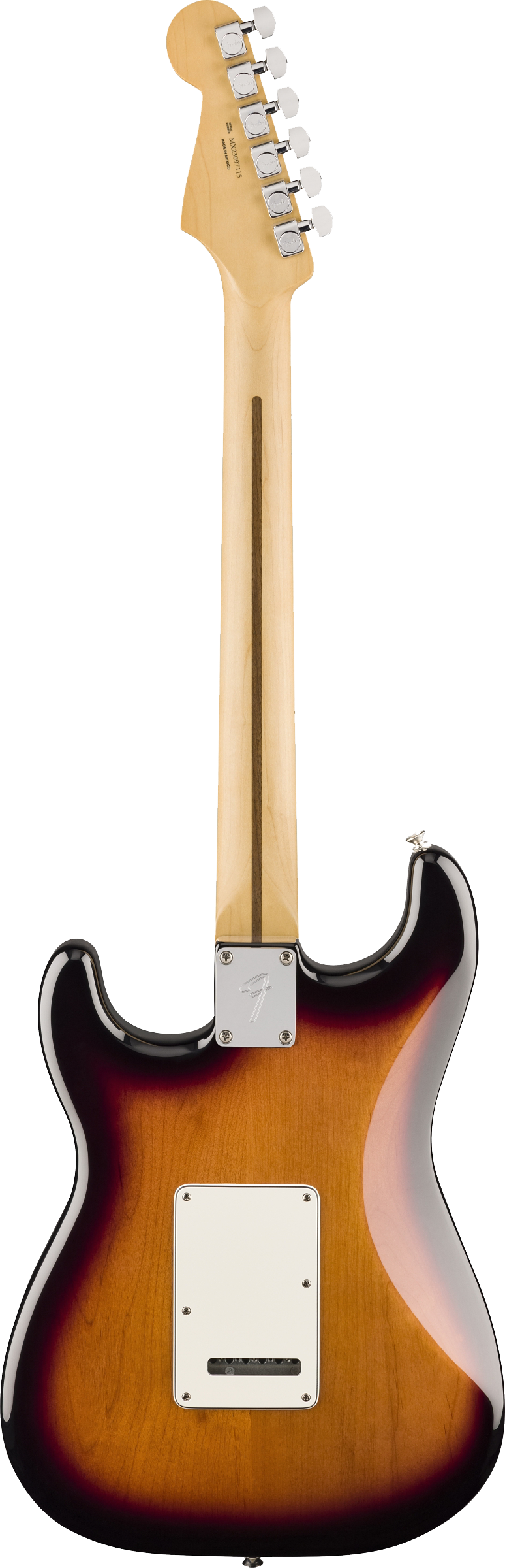 Back of Fender Player Stratocaster MP Anniversary 2-Color Sunburst.