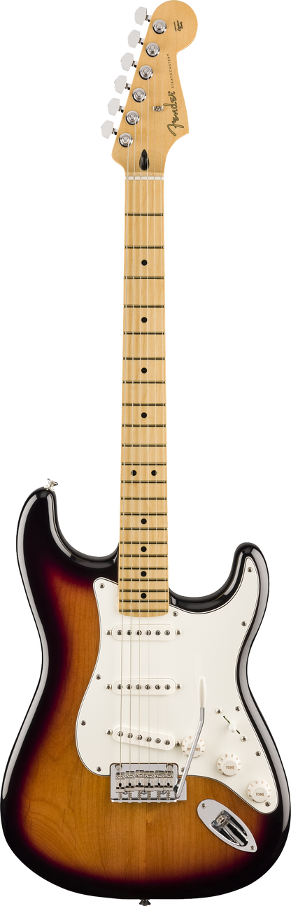 Full frontal of Fender Player Stratocaster MP Anniversary 2-Color Sunburst.