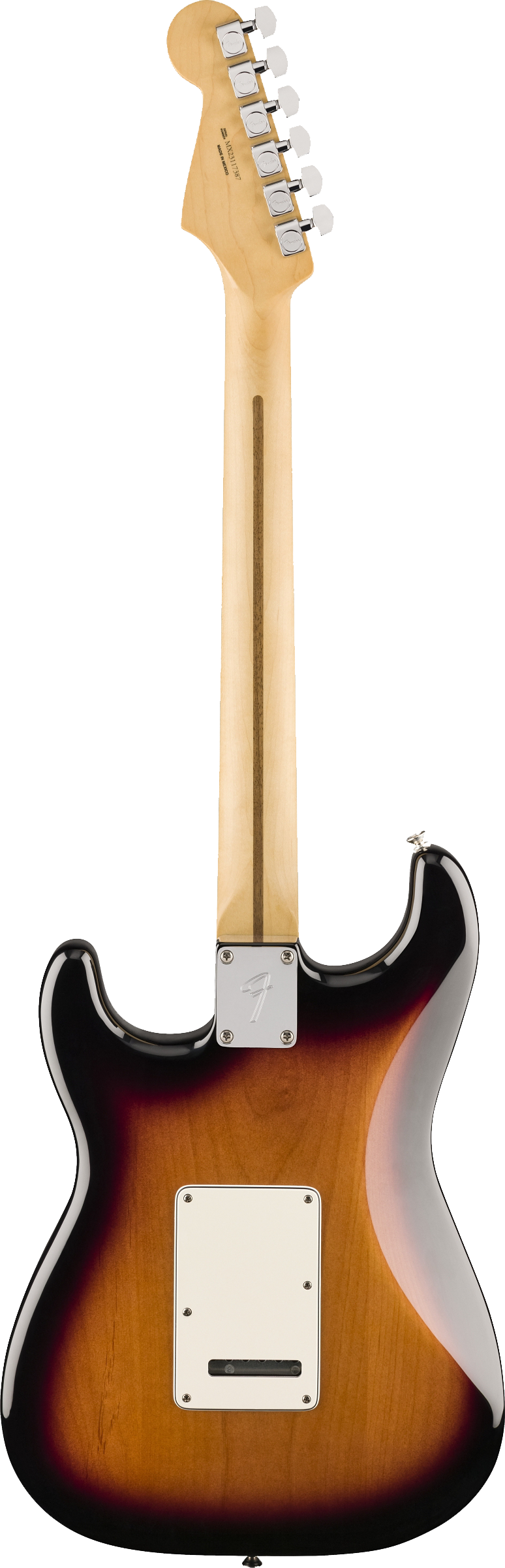 Back of Fender Player Stratocaster PF Anniversary 2-Color Sunburst.