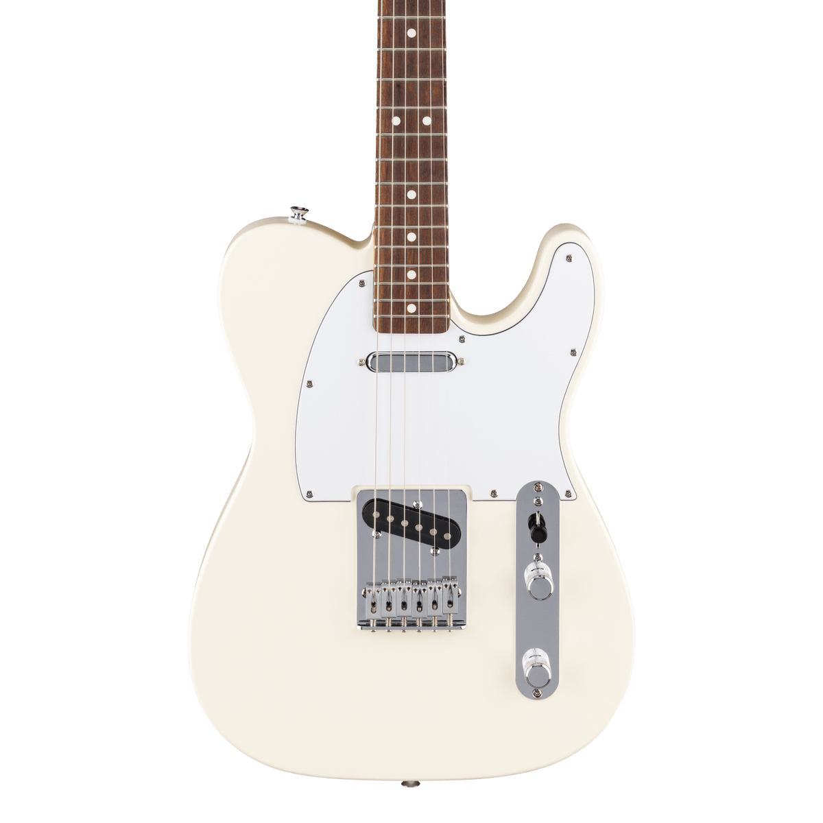 Front of Fender Standard Telecaster Laurel White Pickguard Olympic White.