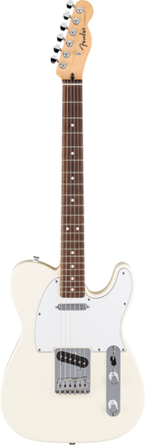 Full frontal of Fender Standard Telecaster Laurel White Pickguard Olympic White.
