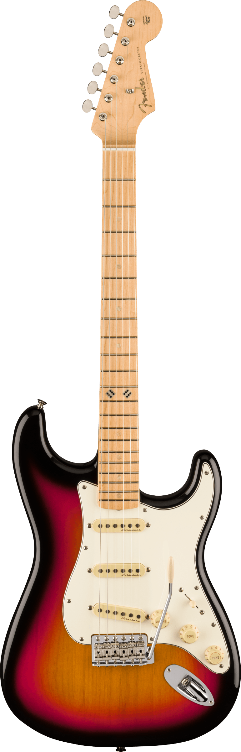 Full frontal of Fender Steve Lacy People Pleaser Stratocaster MP Chaos Burst.