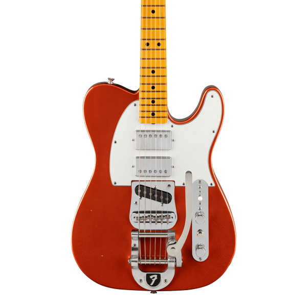 Front of Fender Stories Collection Mike Campbell Red Dog Telecaster MP Red Dog Red.
