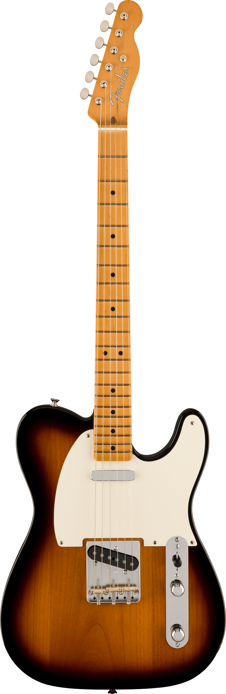 Full frontal of Fender Vintera II 50s Nocaster MP 2-Color Sunburst.
