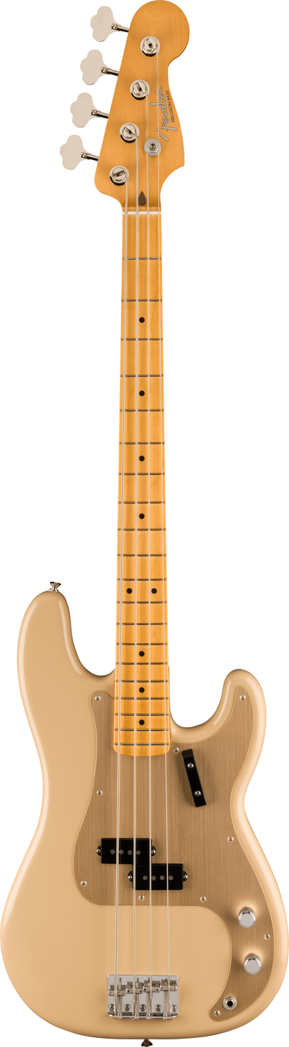 Full frontal of Fender Vintera II 50s Precision Bass MP Desert Sand.