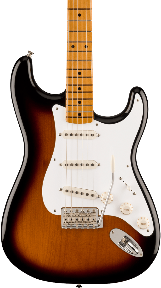 Front of Fender Vintera II 50s Stratocaster MP 2-Color Sunburst.