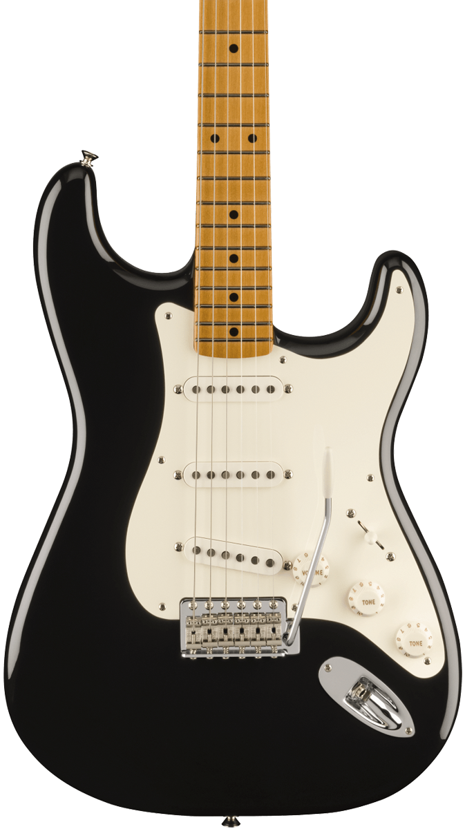 Front of Fender Vintera II 50s Stratocaster MP Black.