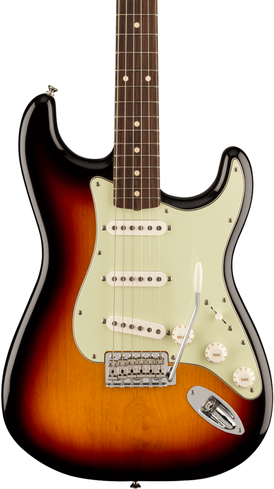 Front of Fender Vintera II 60s Stratocaster RW 3-Color Sunburst.