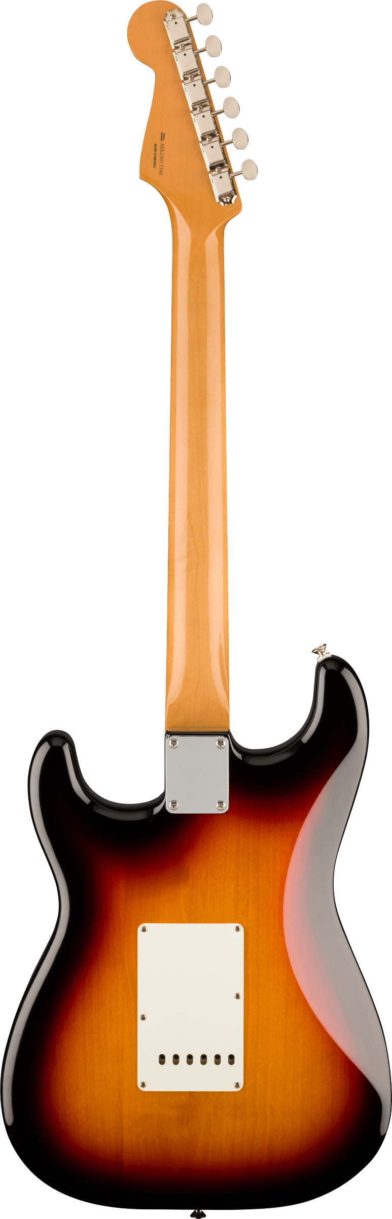 Back of Fender Vintera II 60s Stratocaster RW 3-Color Sunburst.