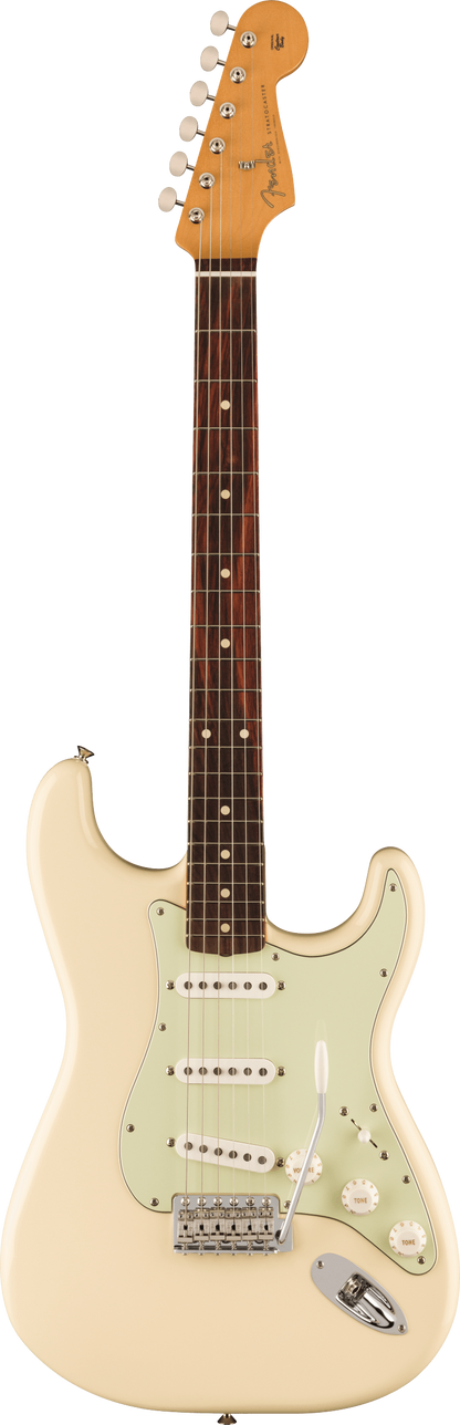 Full frontal of Fender Vintera II 60s Stratocaster RW Olympic White.