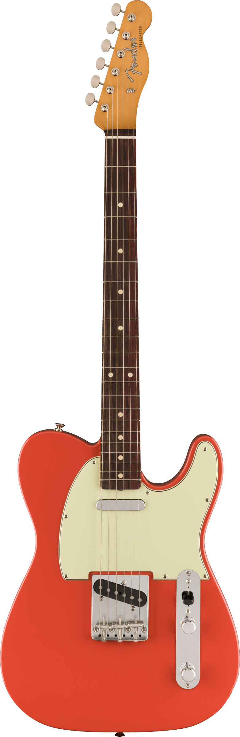 Full frontal of Fender Vintera II 60s Telecaster RW Fiesta Red.