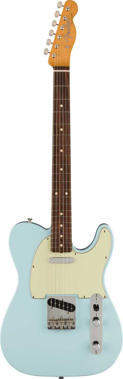 Full frontal of Fender Vintera II 60s Telecaster RW Sonic Blue.
