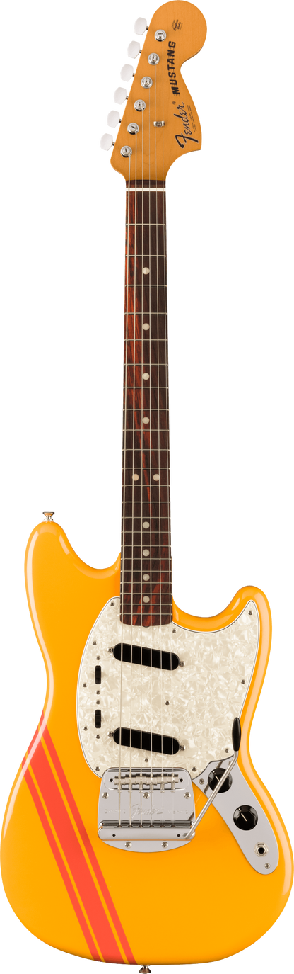Full frontal of Fender Vintera II 70s Mustang RW Competition Orange.