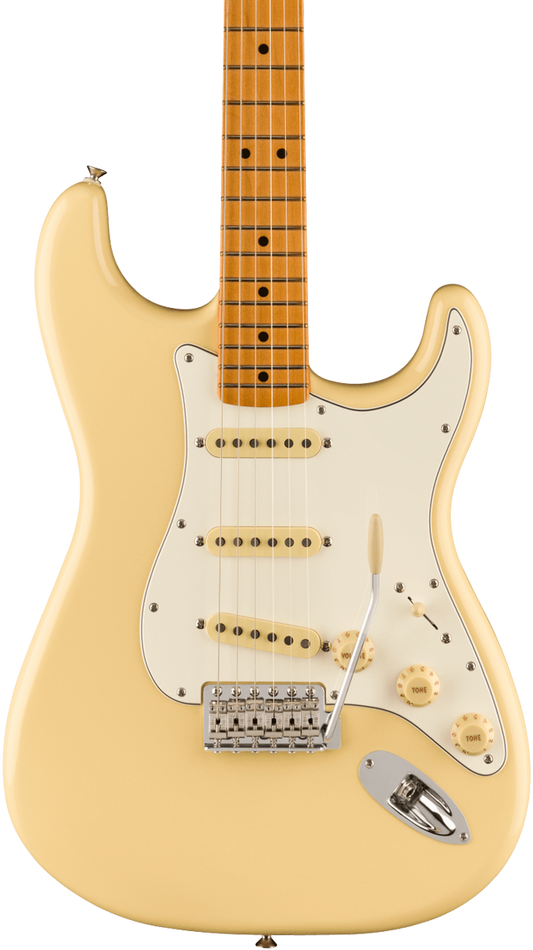 Front of Fender Vintera II 70s Stratocaster MP Vintage White.