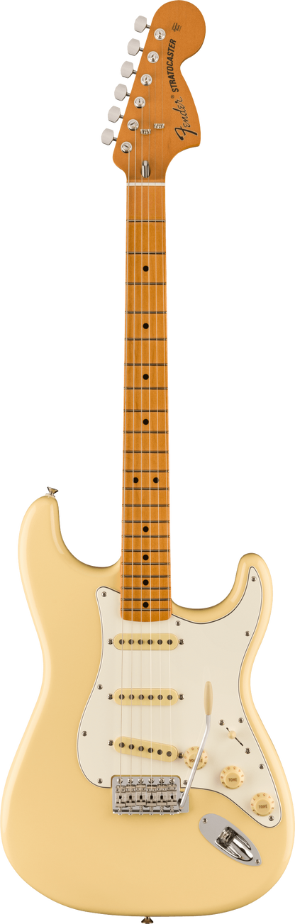 Full frontal of Fender Vintera II 70s Stratocaster MP Vintage White.