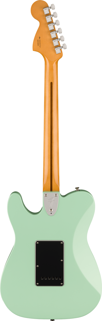 Back of Fender Vintera II 70s Telecaster Deluxe with Tremolo MP Surf Green.