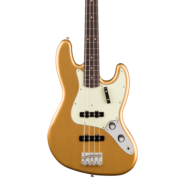 Full frontal of Fender Vintera III Early '60s Jazz Bass Rosewood Aztec Gold.