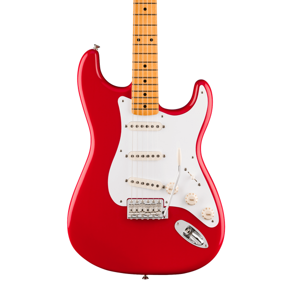 Front of Fender Vintera III Late '50s Stratocaster Maple Dakota Red.