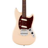 Front of Fender Vintera III Mid '60s Mustang Rosewood Olympic White.