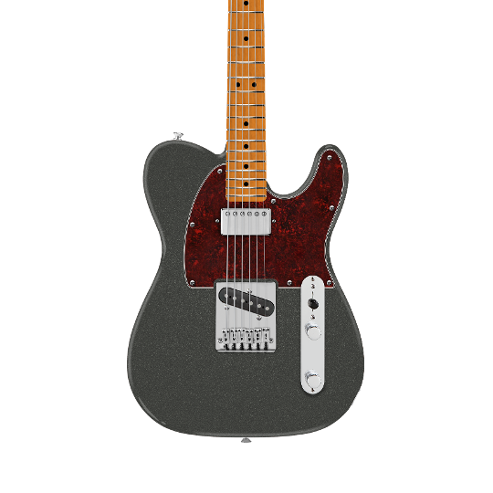 Front of Fender FSR Limited Edition Player II Telecaster Roasted MP Charcoal Frost Metallic.