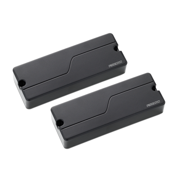 Front of Fishman Fluence Modern Humbucker 8-String, 3 Voices, Set, Black Plastic.