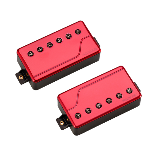 Front angle of Fishman Fluence Richard Z Kruspe Signature Series Pickup Set Metallic Red.