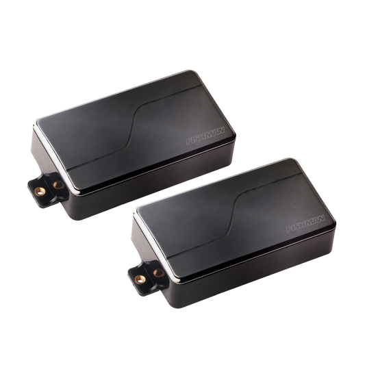 Top down angle of Fishman PRF-M36-SK2 Fluence Modern Active Humbucker 3 Pickup Set  Black Nickel.