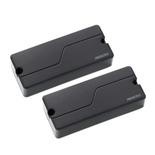 Top down angle of Fishman PRF-M37-SB2 Fluence Modern Active Humbucker 2-piece 7-string Pickup Set Black.