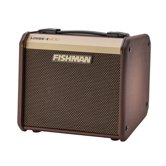 Front right angle of Fishman PRO-LBT-400 Loudbox Micro 40-watt Acoustic Combo Amp.