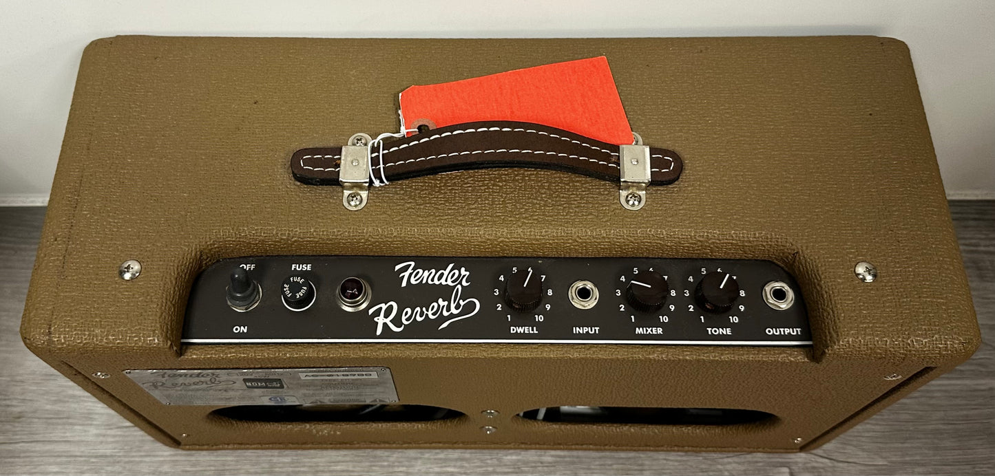Top view of Used 2014 Fender 63 Reverb Tank Brown Tolex 