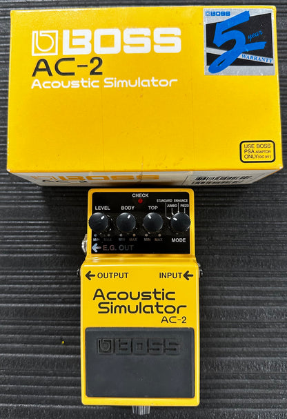 Top down of Used Boss AC-2 Acoustic Simulator Pedal w/Box TSS2839.