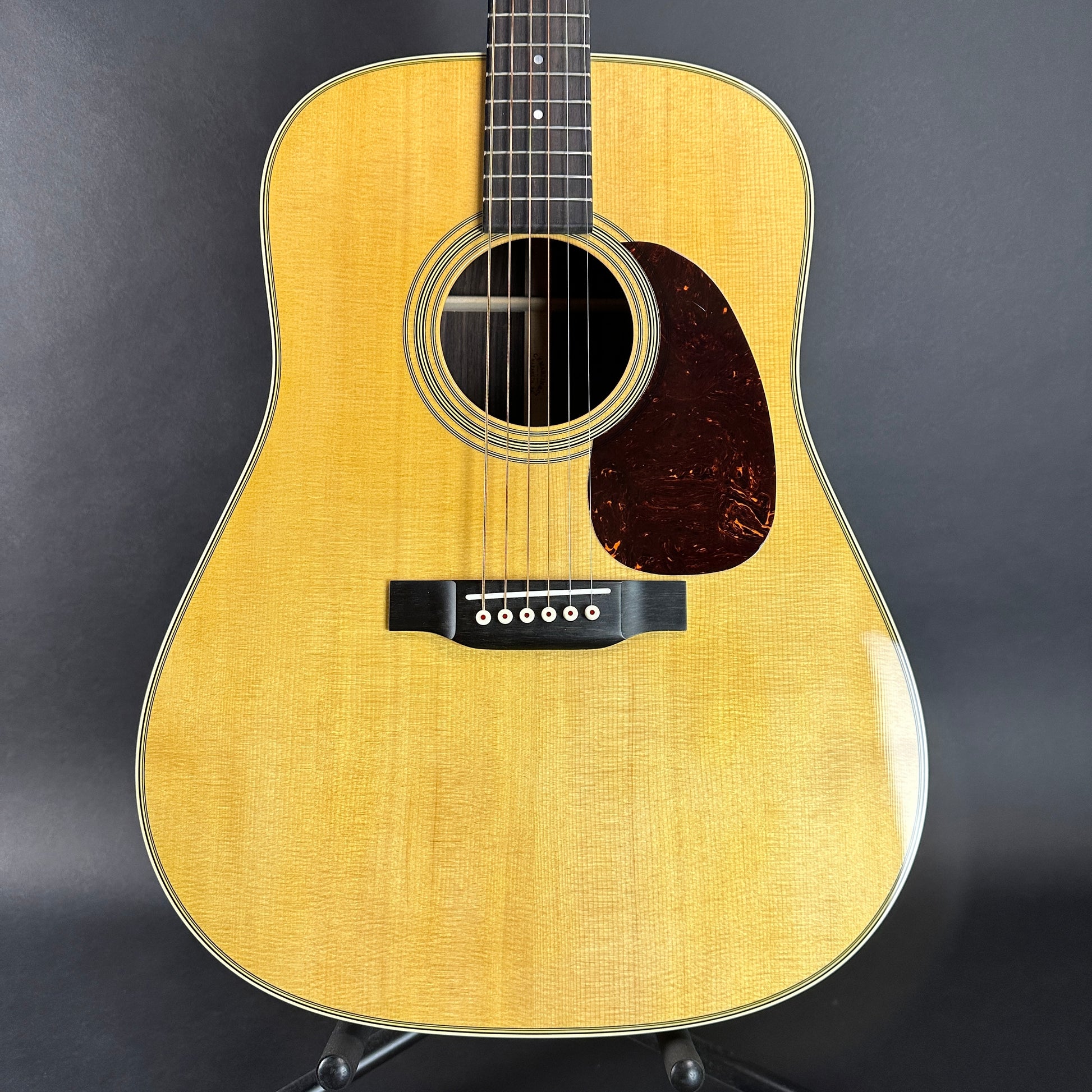 Front of Used Martin D-28 Natural.
