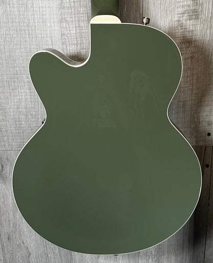 Back view of Used 2001 Gretsch G6118JR Double Anniversary JR 2-Tone Green w/Locking Tuners w/case 