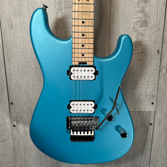 Front of Used 2018 Charvel Pro Mod San Dimas Style 1 HH FR M Matte Blue Frost TSS3511