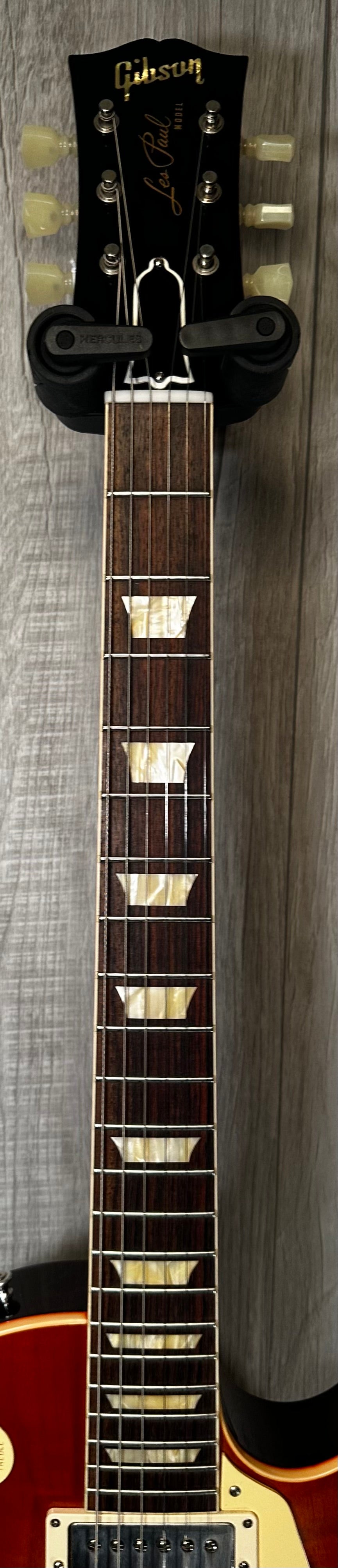 Neck view of Used 2020 Gibson Custom Shop 60th Anniversary 1960 Reissue Les Paul Cherry Sunburst w/case 