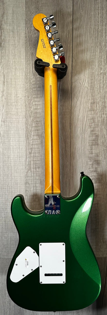 Back full view of Used 2022 Fender Aerodyne Special Strat HSS MN Speed Green Metallic w/bag