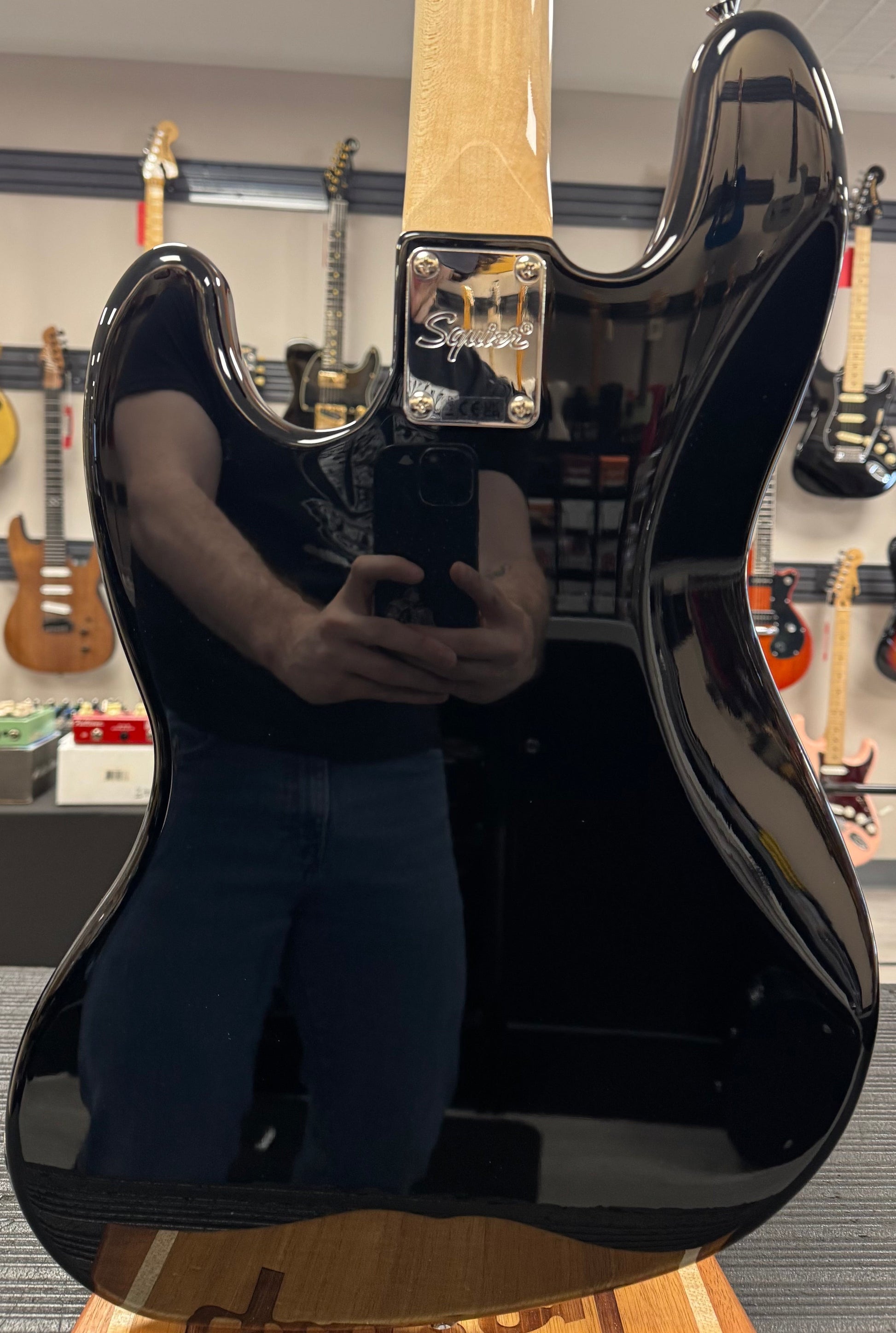 Back of Used 2022 Squire Paranormal Jazz Bass '54 Black TSS6794