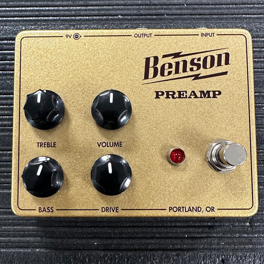 Top view of Used Benson Amps Preamp Pedal Gold Oxblood Edition w/Box 