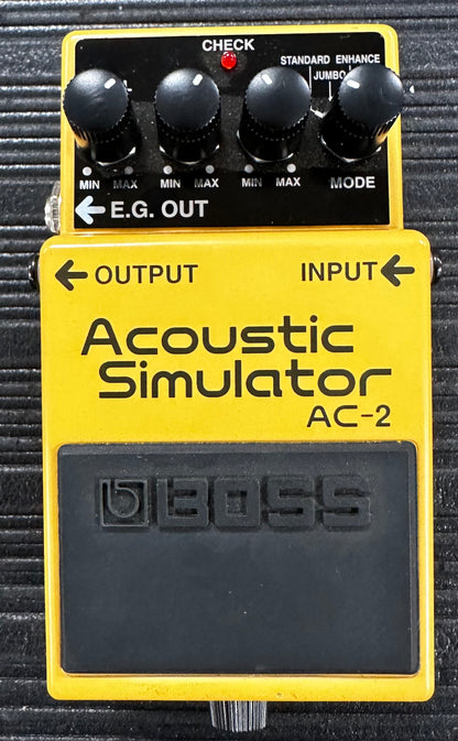 Top down of Used Boss AC-2 Acoustic Simulator Pedal w/Box TSS2839.